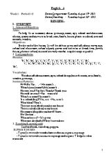 Giáo án Tiếng Anh Khối 4 - Tiết 1 đến 8 - Năm học 2015-2016